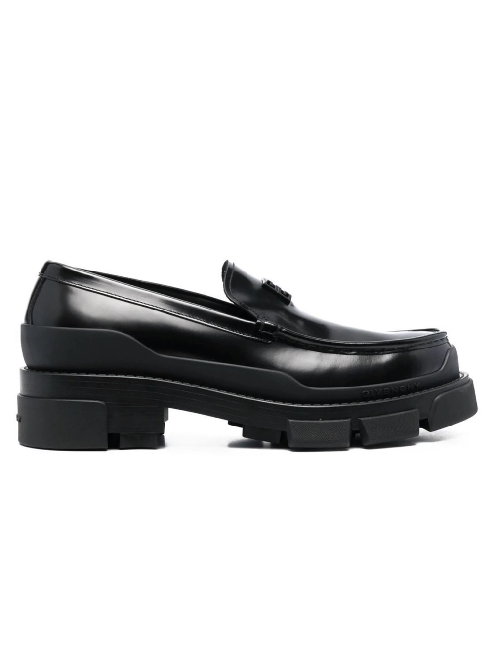 Givenchy Black Leather Lug-Sole Penny Loafers
